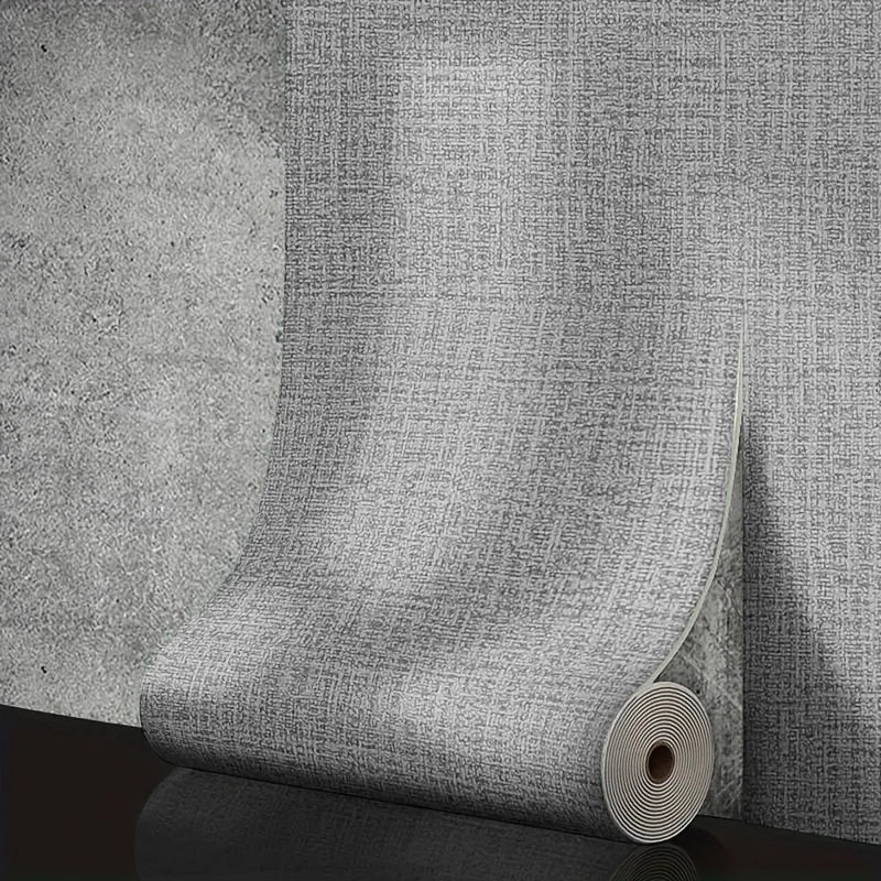50cm Linen 3D Foam Self-adhesive PVC Solid Color Thickened Waterproof Background Wall Renovation Wallpaper Wall Stickers