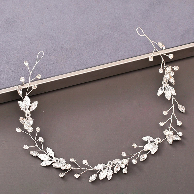 Pearl Crystal Bridal Headband Hairband Rhinestone Wedding Hair Accessories Jewelry Vine For Women Bride Tiara Headband Headpiece