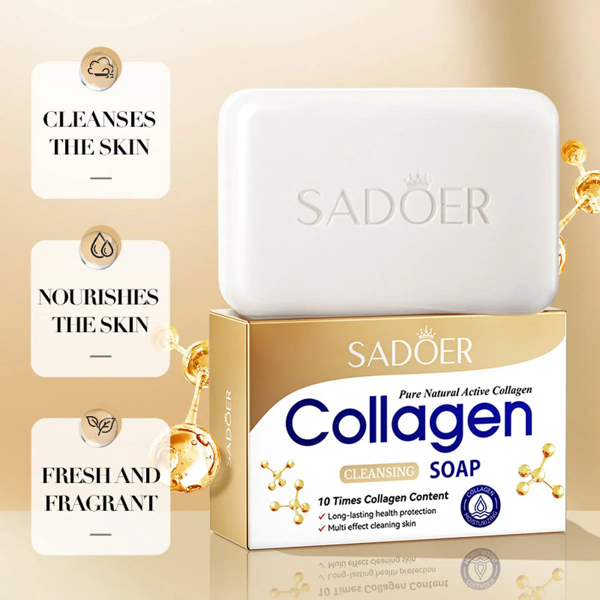 Collagen Gentle And Moisturizing Deep Cleansing Face And Bath Soap Long-Lasting Fragrance Handmade Soap