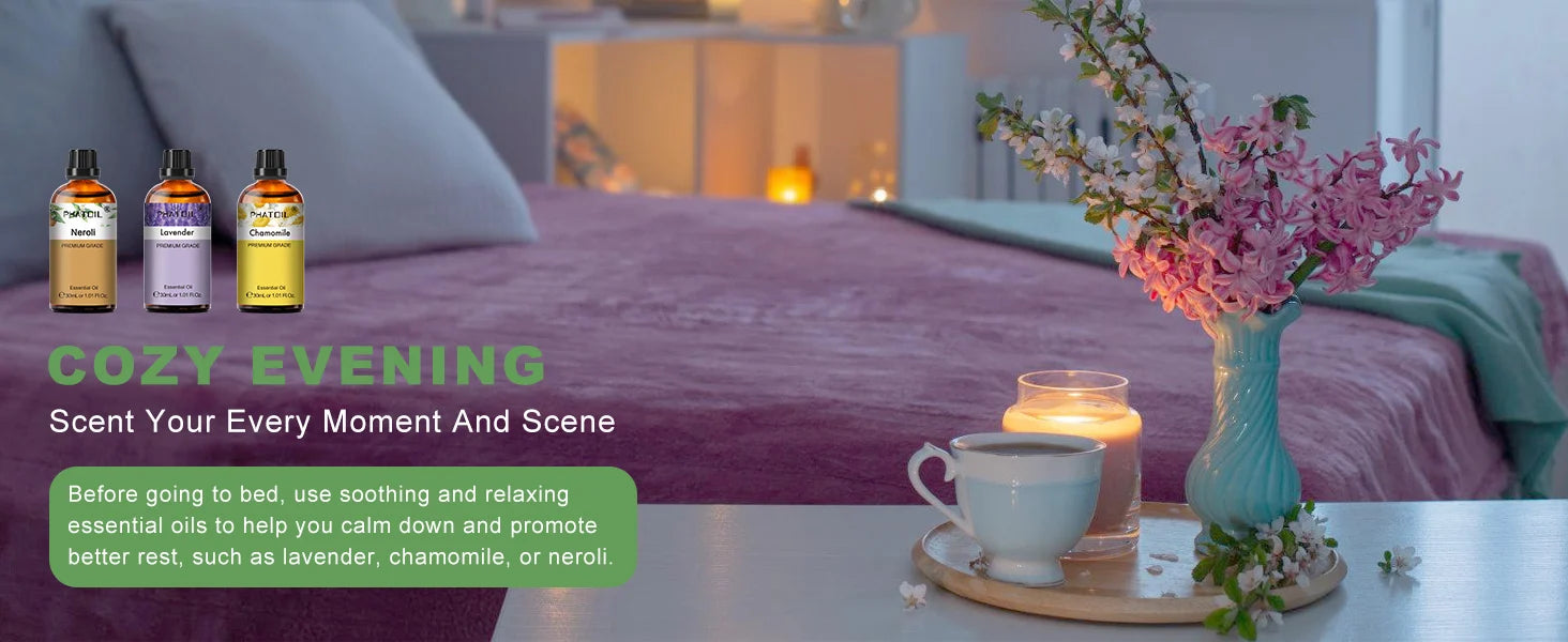 PHATOIL 30ml Lavender Lemon Eucalyptus Sandalwood Bergamot Aromatherapy Essential Oil For Diffuser,Candle Making,DIY Soap & Bomb