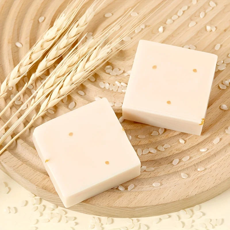 Original Milk Rice Soap Essential Oil Soap Bath Handmade Soap Deep Cleansing Skin 60g(2.12oz)-2 pcs