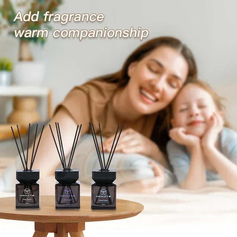 NAMSTE 100ML Fireless Reed Diffuser Oil Fragrance Replacement Stick Aroma Oil Reed Diffuser Set Scent Air Purifier For Home
