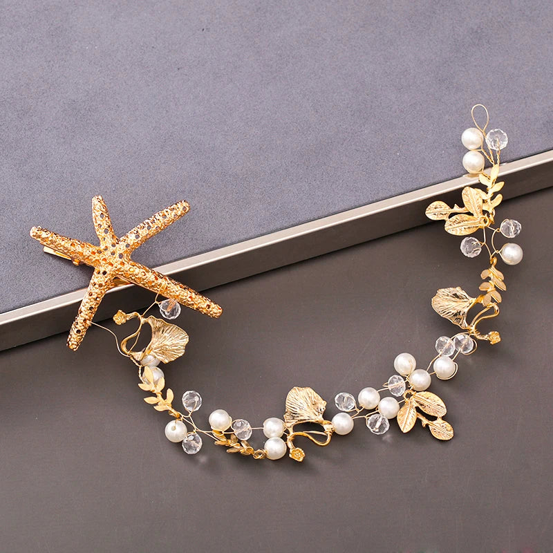 Pearl Crystal Bridal Headband Hairband Rhinestone Wedding Hair Accessories Jewelry Vine For Women Bride Tiara Headband Headpiece