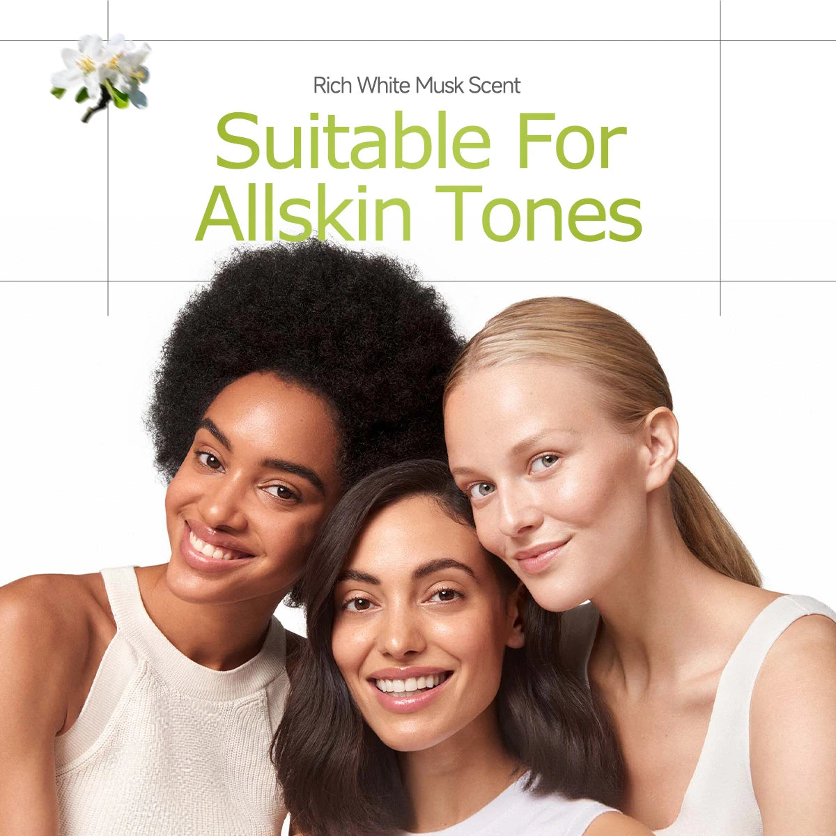 White Musk essential oil is suitable for skincare, bath and shower use, and as a diffuser for all skin types.