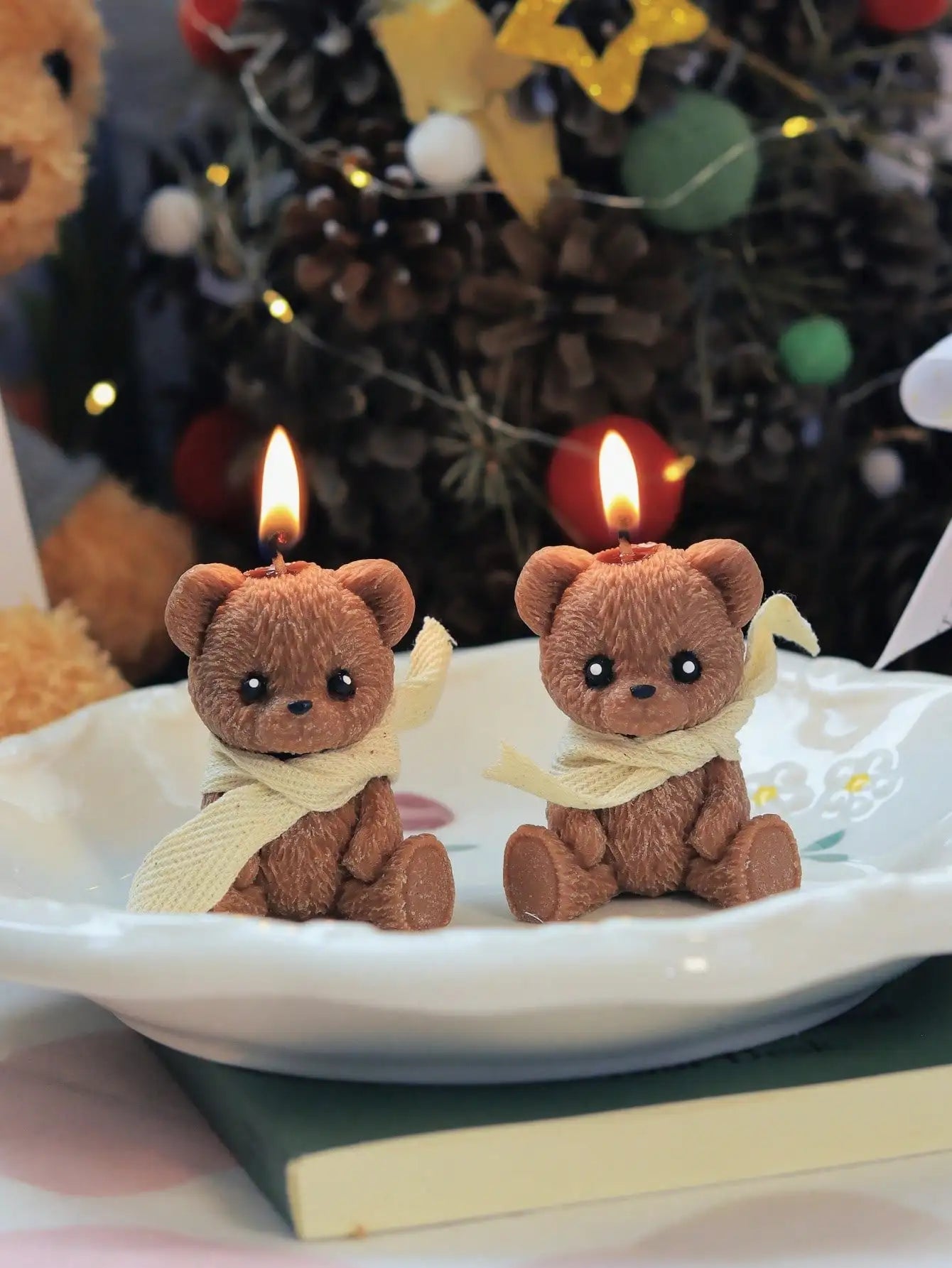 1/2pcs Scented Candle Simulation Teddy Bear Shape Fragrance Cute Souvenir Gift Atmosphere Creative Handmade High-end Bear Candle