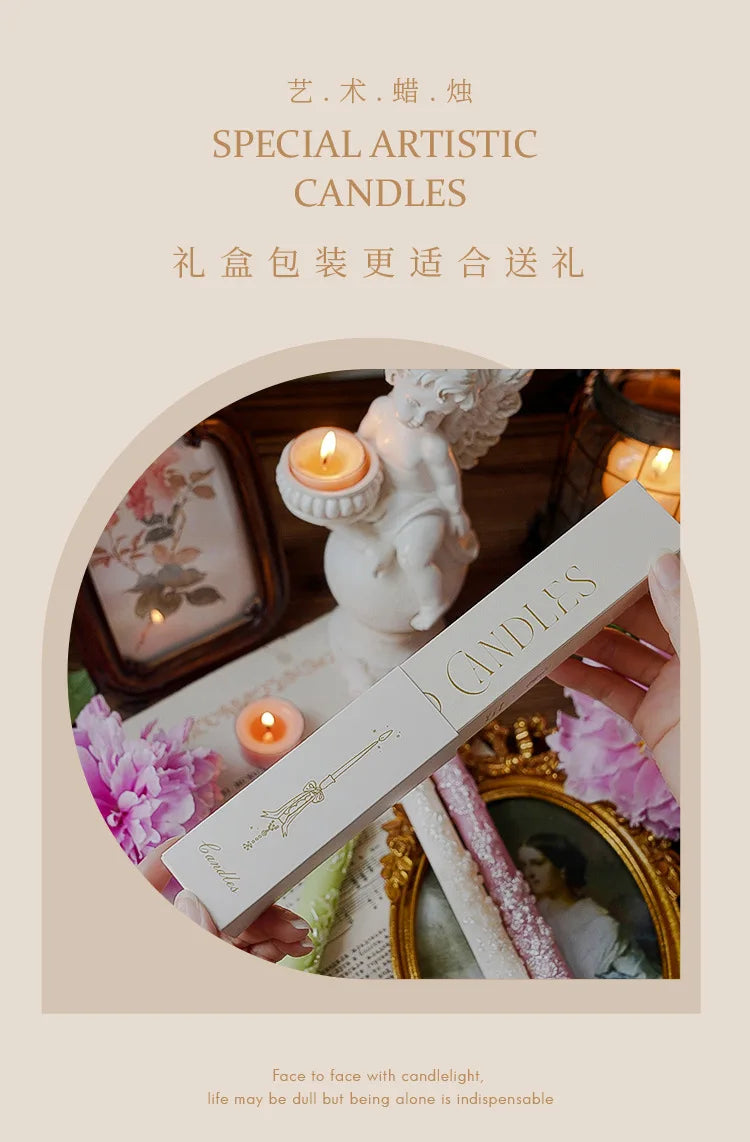 Embossed Long Candles for Candlesticks Taper Scented Wedding Candles Ceremony Home Decorations Item