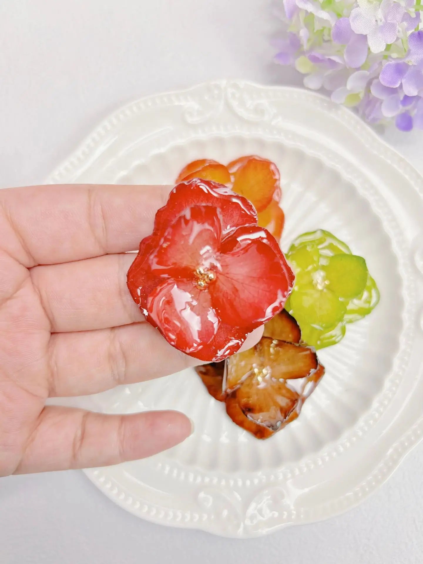 4PCS DIY Rubber Real Dried Hydrangea Flower Earrings Necklaces Bracelets Accessories Real Large-Leaf Hydrangea Fairy Accessories