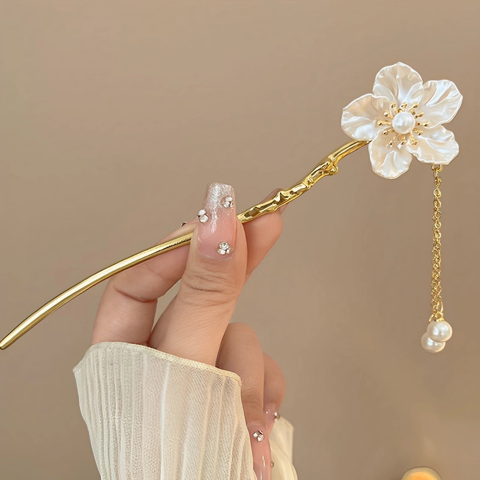 Pearl Rhinestone Flower Hairpins Wedding Hair Accessories Pearl Hairpins Flower Bridal Hair Pins Hair Ornaments Hair Stick