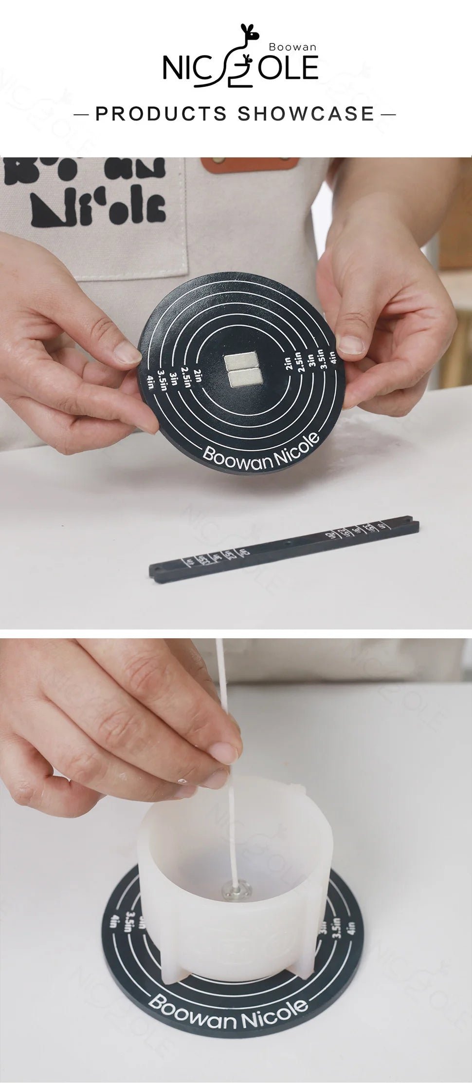 Nicole Quick Magnetic Candle Wick Centering Setter Tool & Wick Holder Candle Centering Device for Candle Making