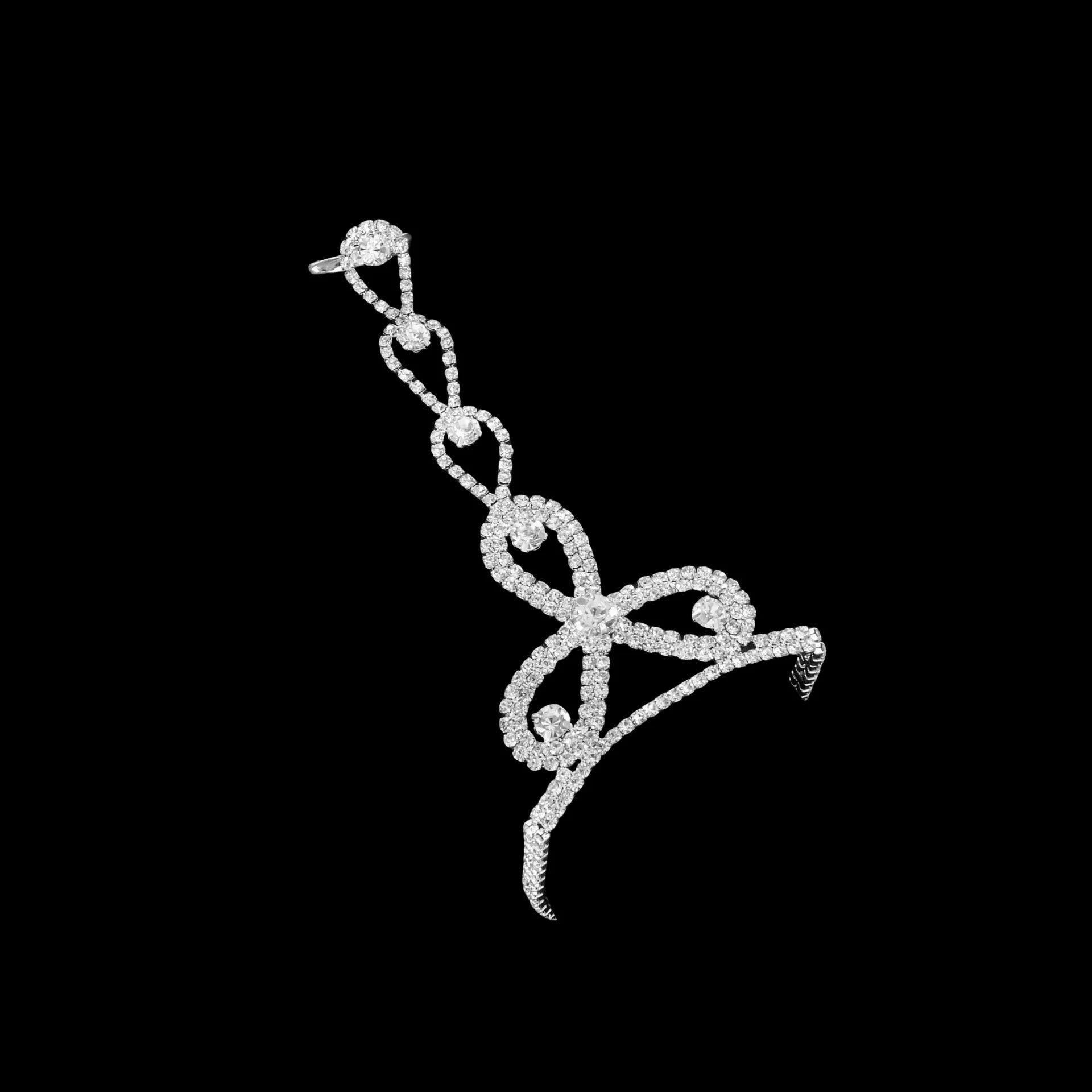 Diamond studded rhinestone personalized simple and fashionable stage performance ring bracelet claw chain suitable for parties