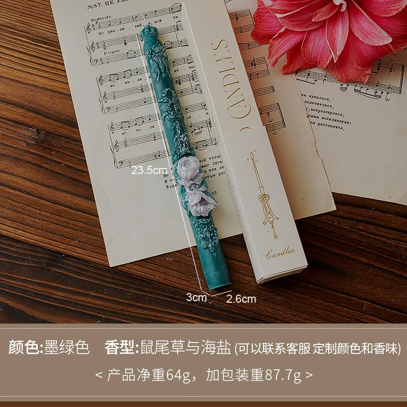 Embossed Long Candles for Candlesticks Taper Scented Wedding Candles Ceremony Home Decorations Item