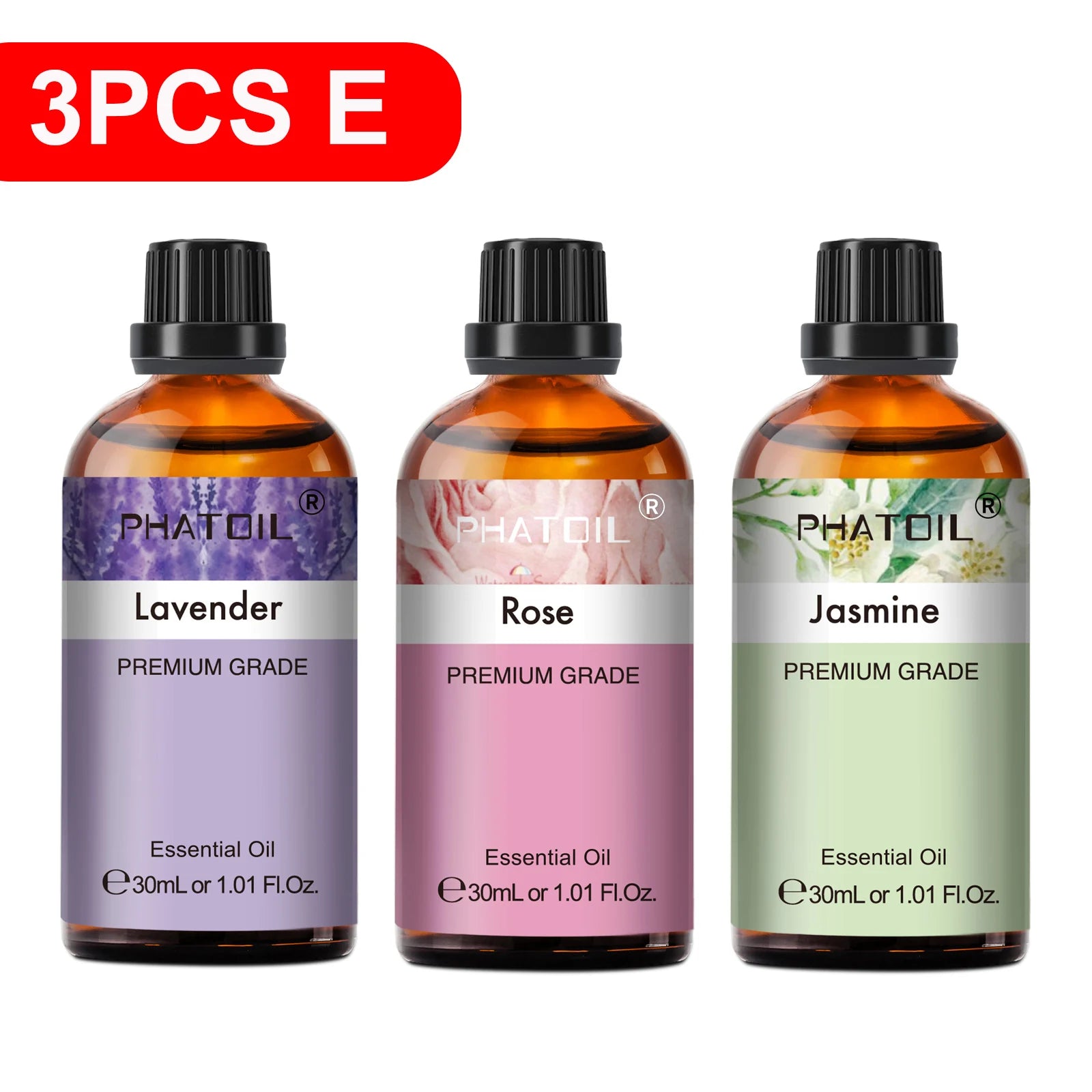 PHATOIL 30ml Lavender Lemon Eucalyptus Sandalwood Bergamot Aromatherapy Essential Oil For Diffuser,Candle Making,DIY Soap & Bomb