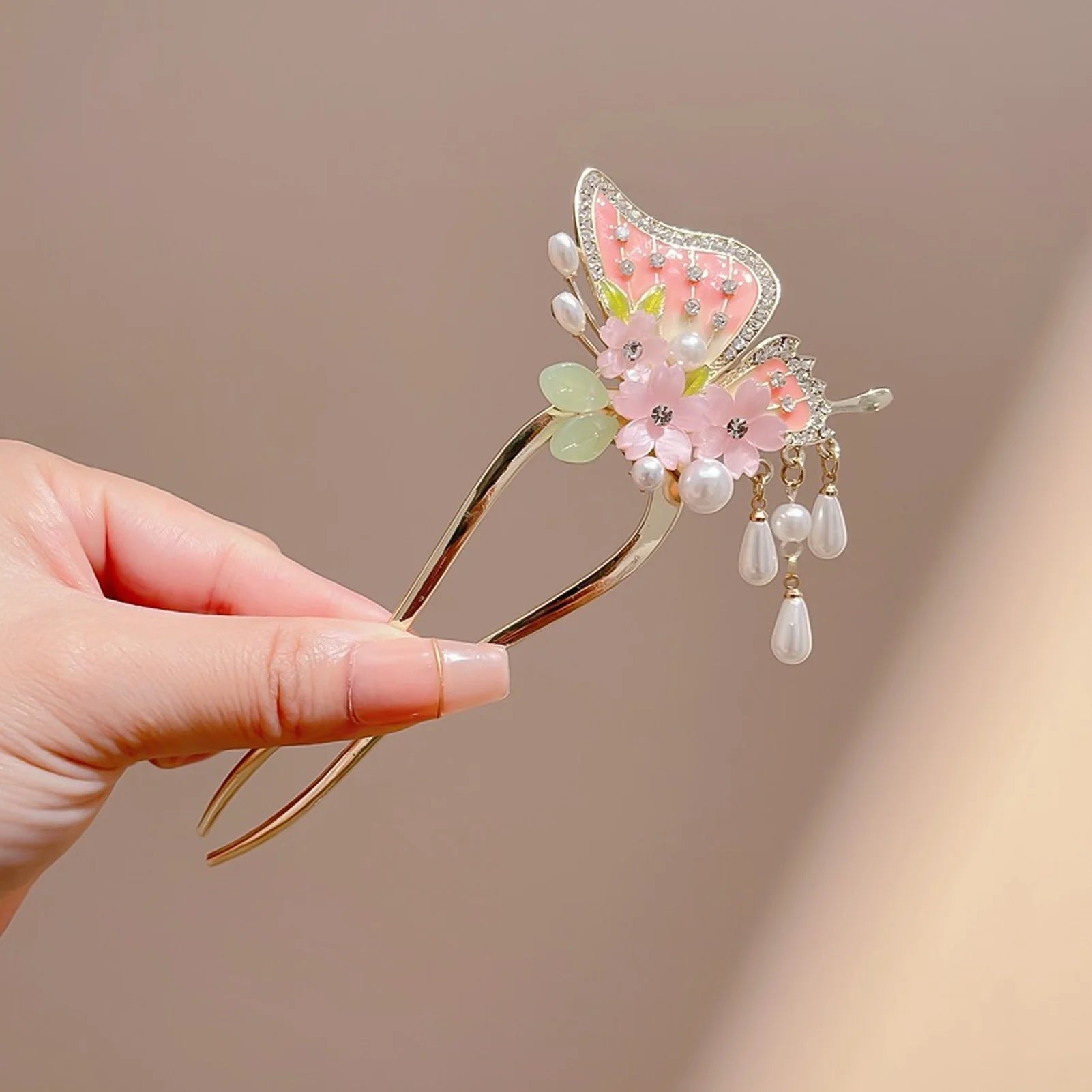 Pearl Rhinestone Flower Hairpins Wedding Hair Accessories Pearl Hairpins Flower Bridal Hair Pins Hair Ornaments Hair Stick