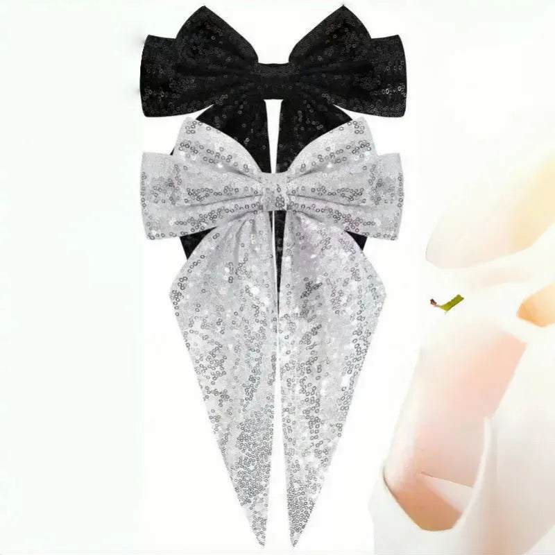Sequined Double-Layer Mesh Bowknot Hairpin Cute Hair Accessories For Women