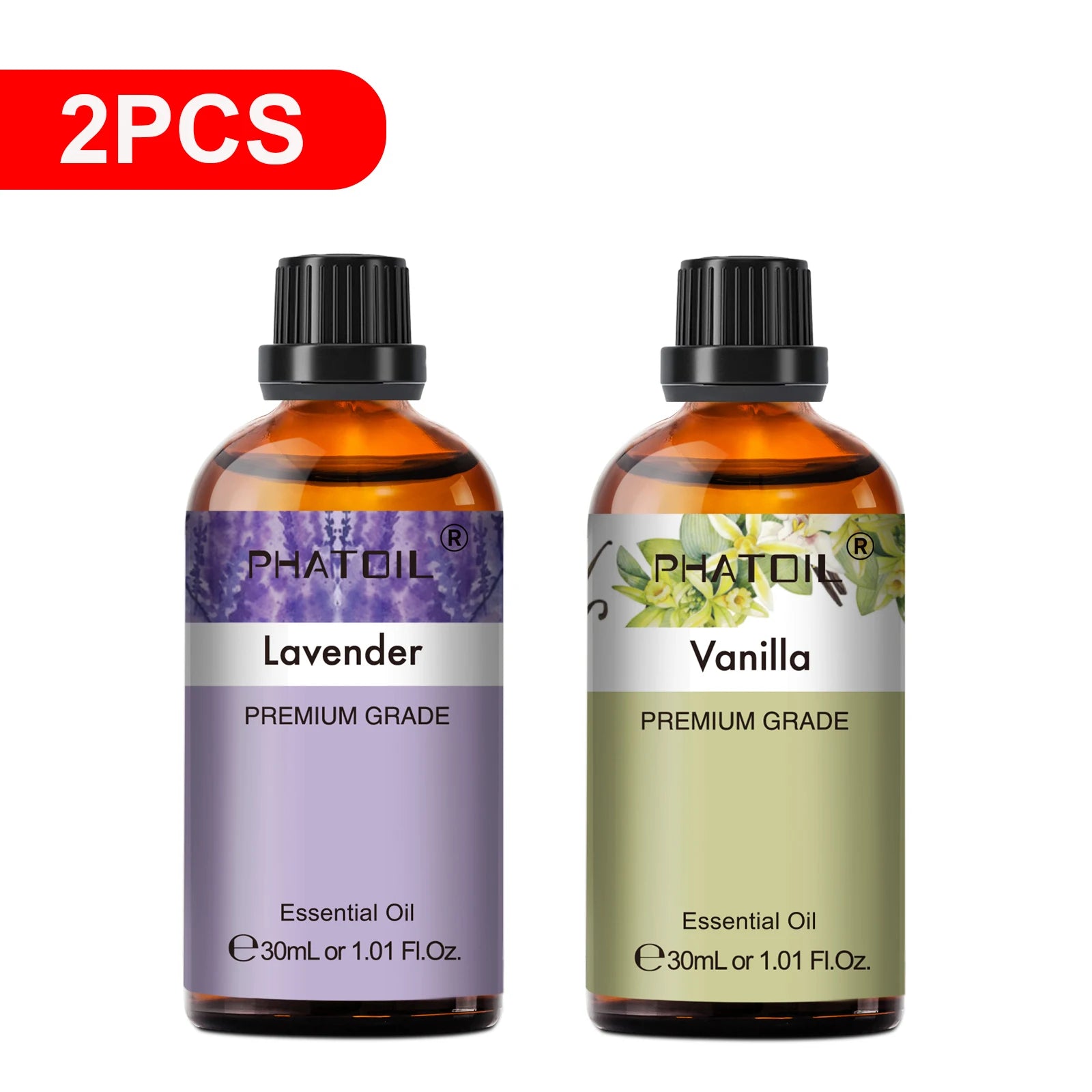 PHATOIL 30ml Lavender Lemon Eucalyptus Sandalwood Bergamot Aromatherapy Essential Oil For Diffuser,Candle Making,DIY Soap & Bomb