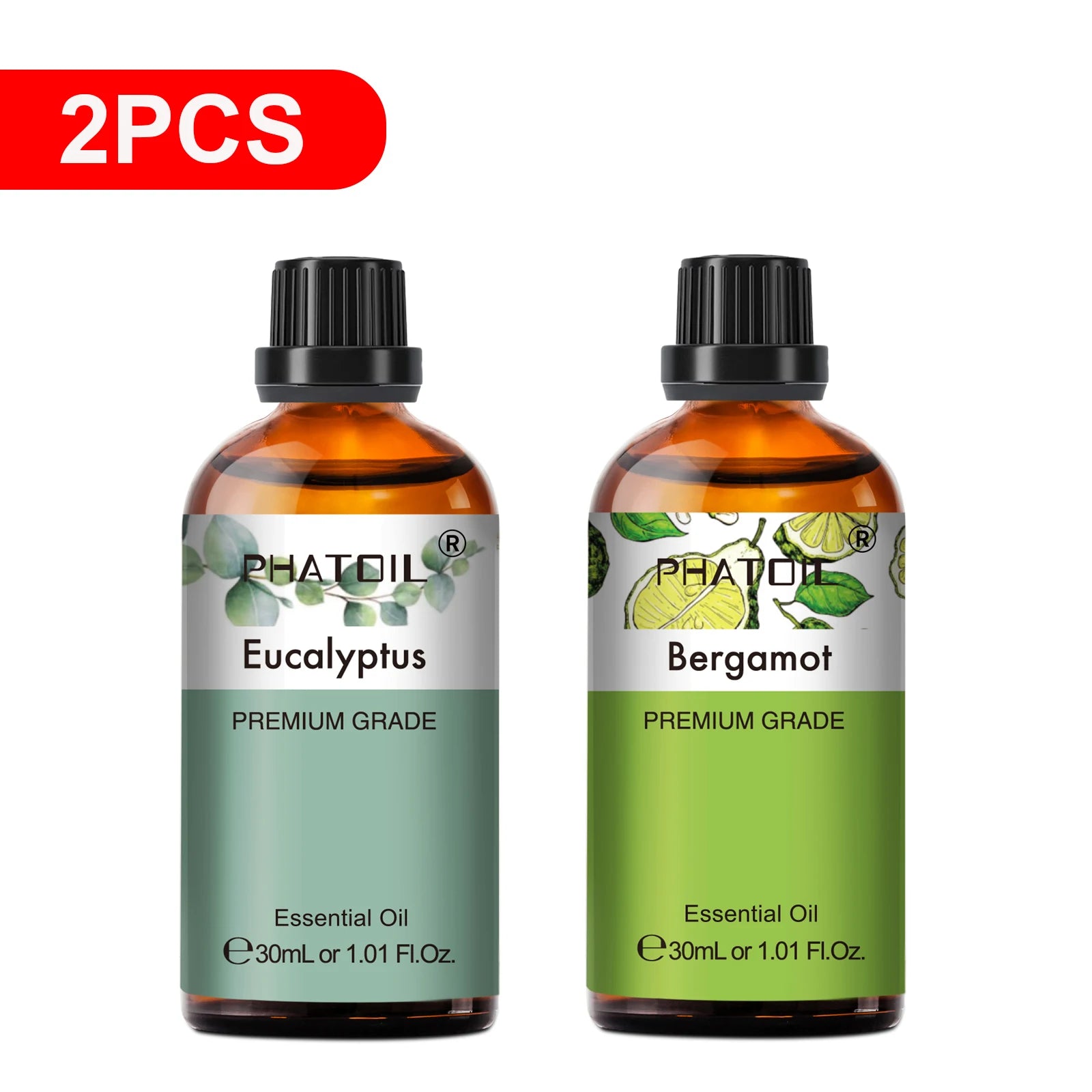 PHATOIL 30ml Lavender Lemon Eucalyptus Sandalwood Bergamot Aromatherapy Essential Oil For Diffuser,Candle Making,DIY Soap & Bomb