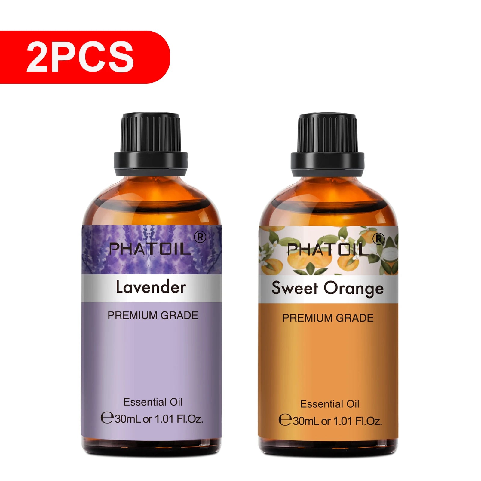 PHATOIL 30ml Lavender Lemon Eucalyptus Sandalwood Bergamot Aromatherapy Essential Oil For Diffuser,Candle Making,DIY Soap & Bomb