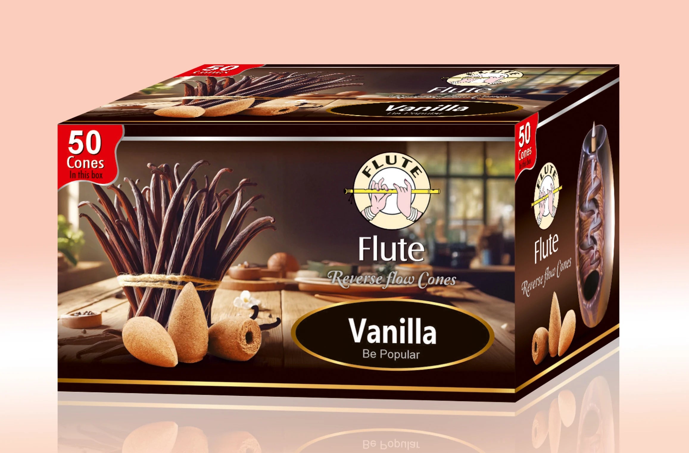 50Pcs/Box Better Quality Natural Perfume Indian Incense Sandalwoo Backflow Incense Cones Long-lasting Smell