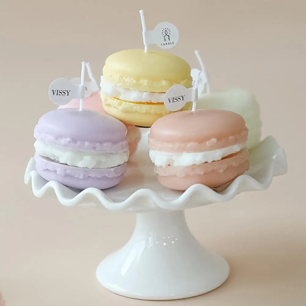 Decorative Scented Candle Nice-looking Bright Color Macaron Shape Aromatherapy Candles Shooting Props