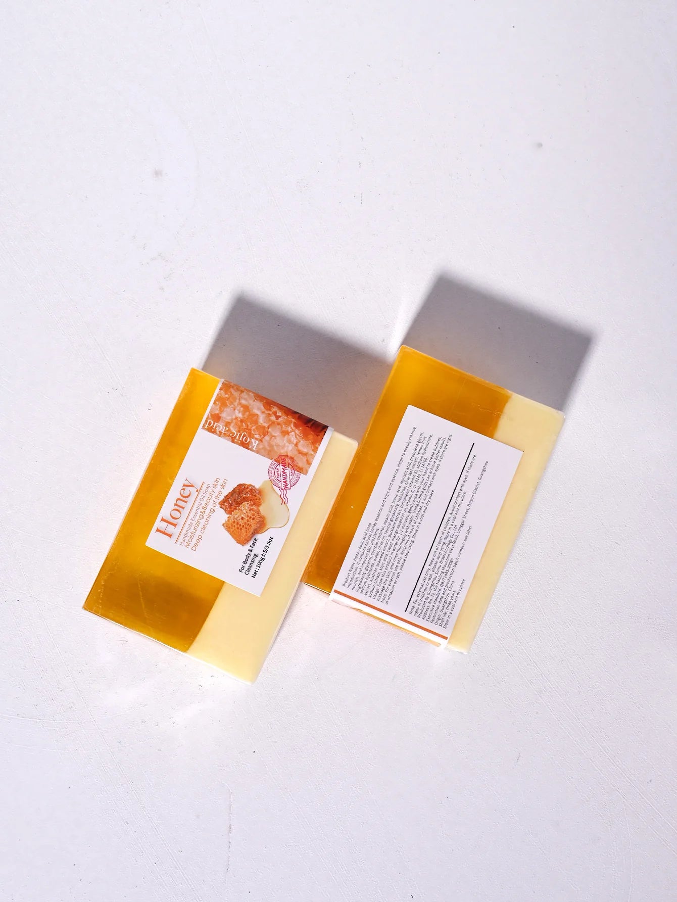 Two tone honey goat milk handmade soap cleansing essential oil soap refreshing oil control bath soap