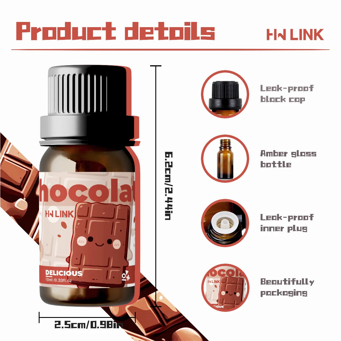 10ml Chocolate Essential Oils Chocolate Perfumes Skin Care Massage Body Oil For Candle,Soap Making,Aromatherapy,Diffusers,Gift