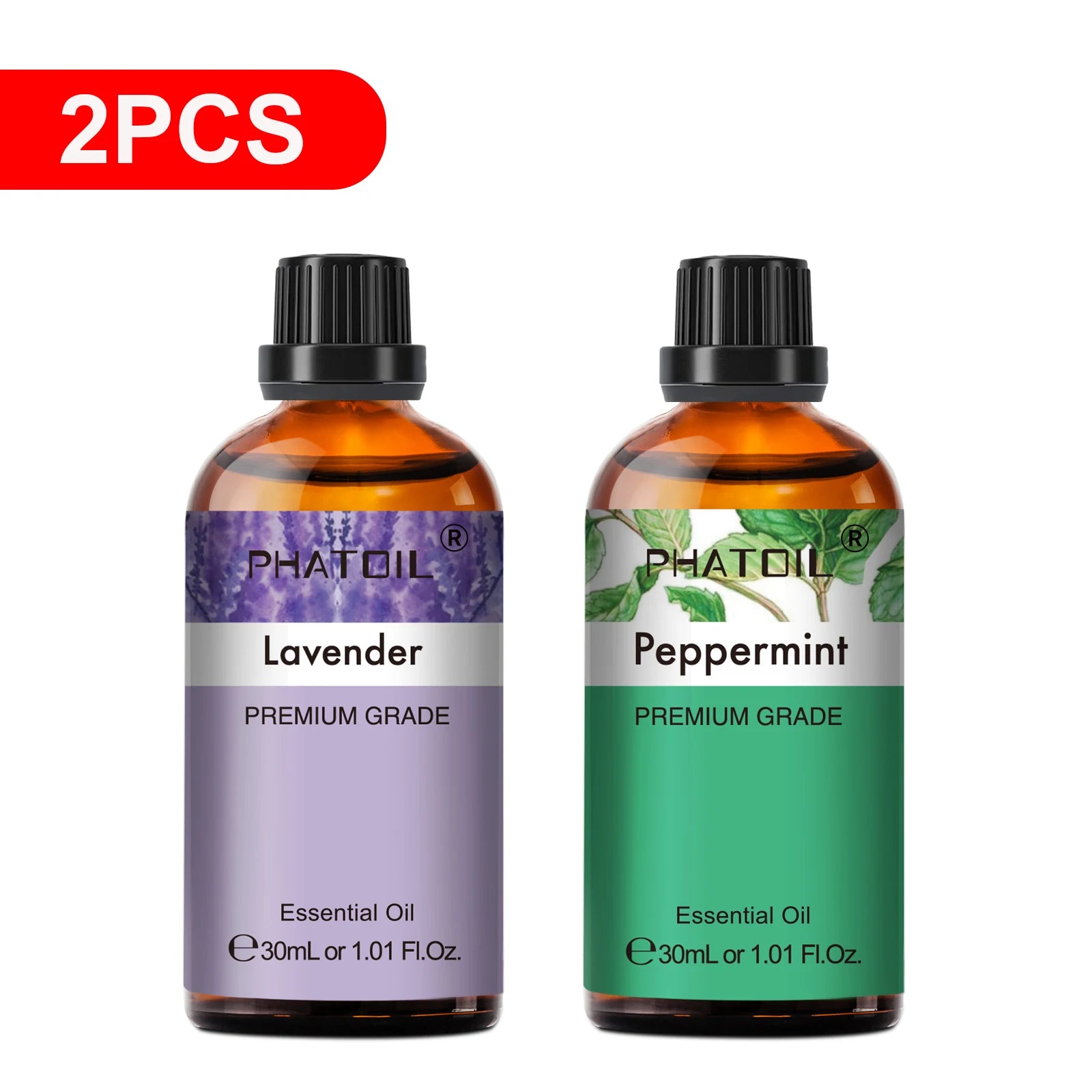 PHATOIL 30ml Lavender Lemon Eucalyptus Sandalwood Bergamot Aromatherapy Essential Oil For Diffuser,Candle Making,DIY Soap & Bomb
