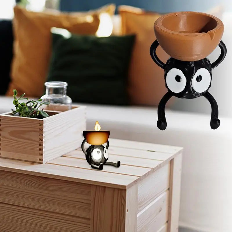 Cute Candlestick Holders Tea Light Candle Holder Briquette 3D Printed Candlestick Stand Candle Holder Small Candle Holder