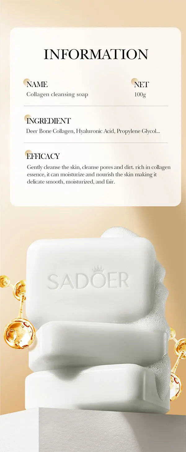 Collagen Gentle And Moisturizing Deep Cleansing Face And Bath Soap Long-Lasting Fragrance Handmade Soap