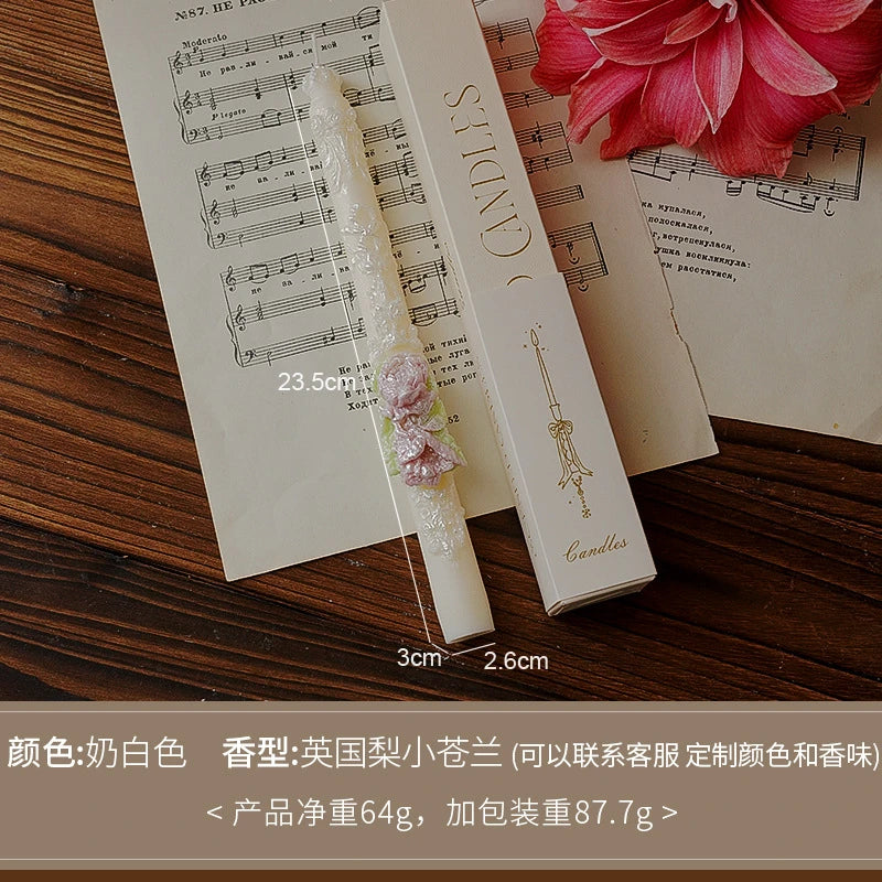 Embossed Long Candles for Candlesticks Taper Scented Wedding Candles Ceremony Home Decorations Item