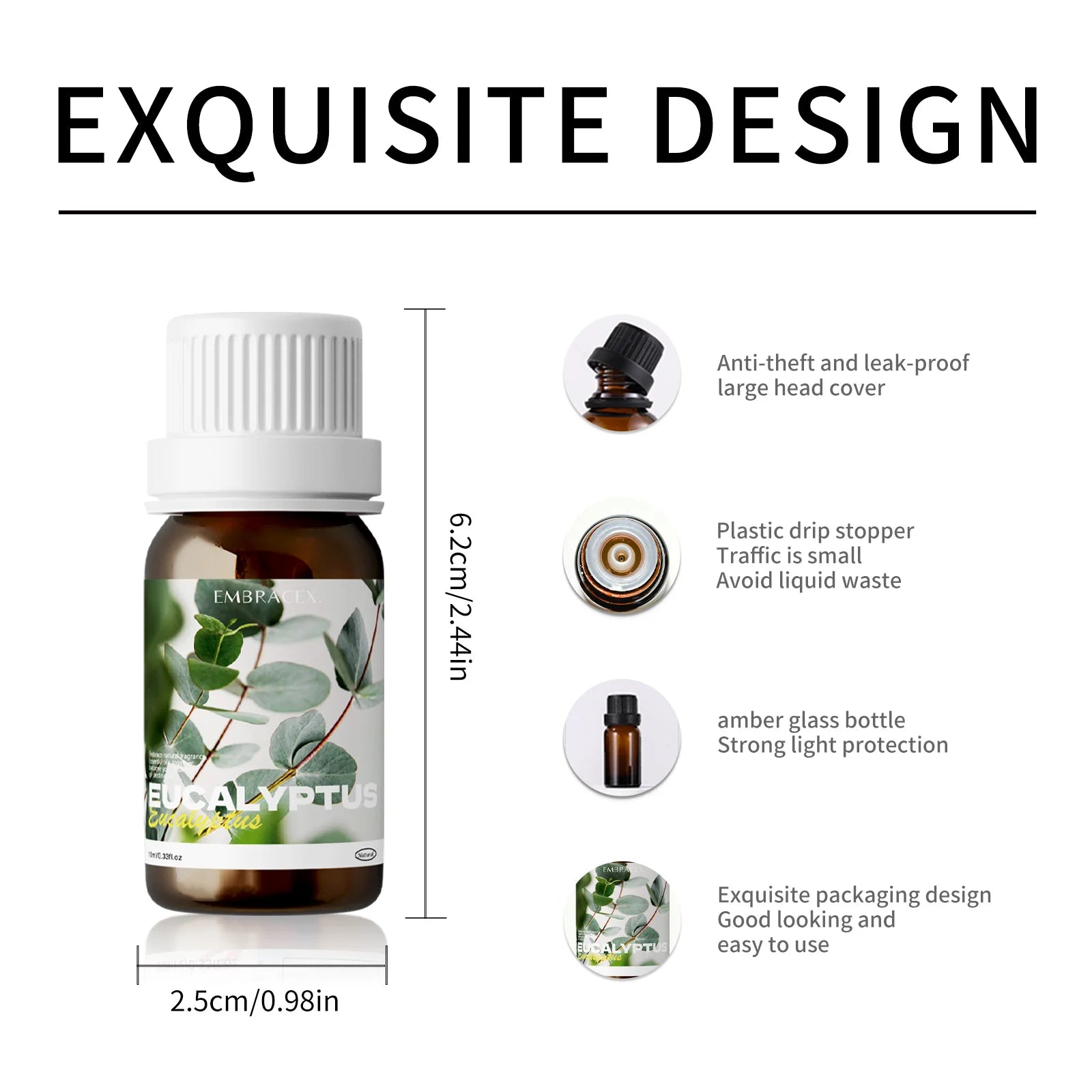 Pure Eucalyptus Essential Oils|100% Natural Eucalyptus Oil|For Hair Care, Home Diffusers, Skin, Aromatherapy, Massage 10ml