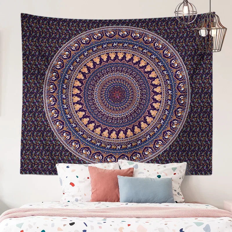 Home Decor Mandala Tapestry Boho Ethnic Bedside Scene Background Cloth Hanging Beach Towel