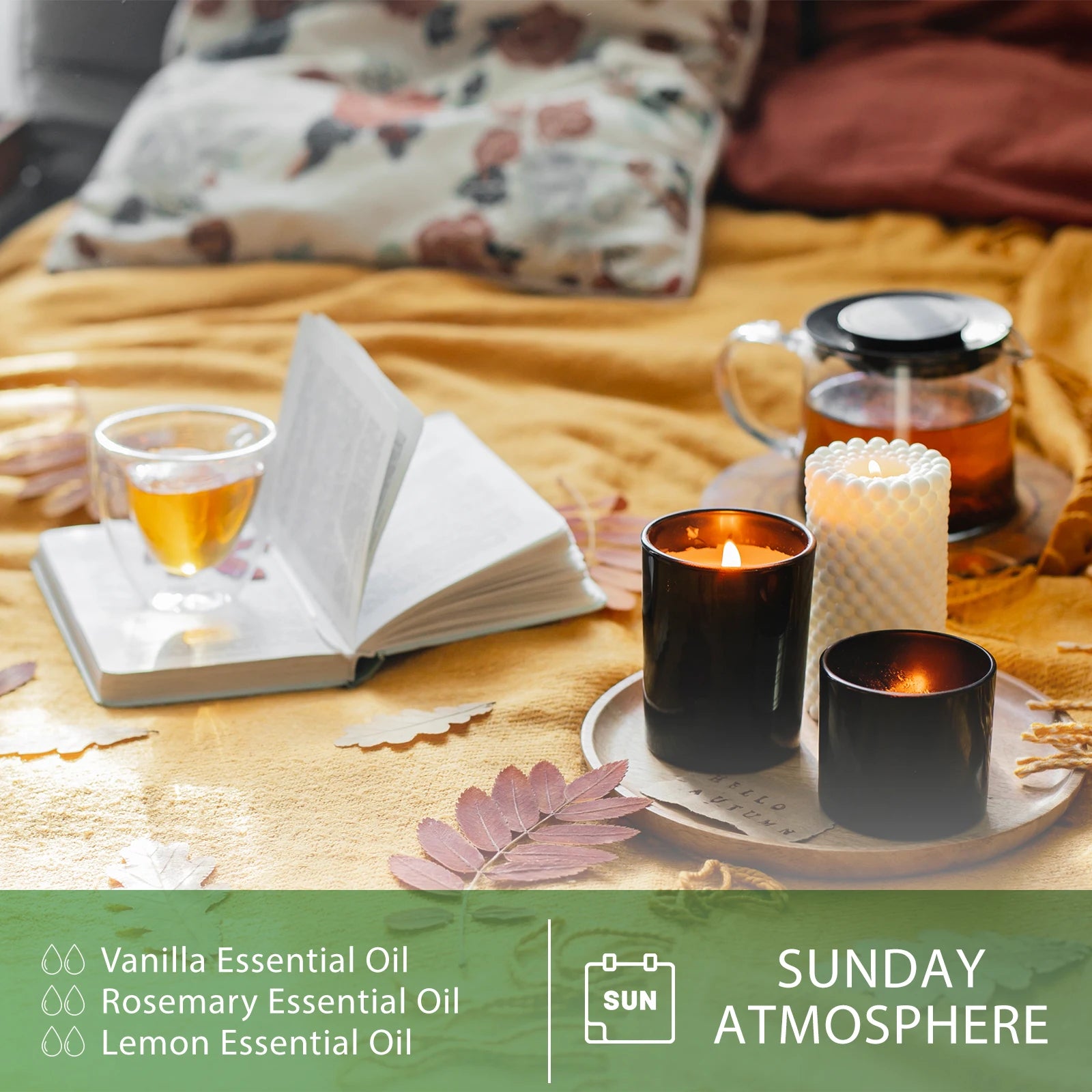 PHATOIL 10ml Natural Essential Oils for Diffuser Aromatherapy Lavender Vanilla Lemon Rose Lemongrass Essential Oil DIY Soap