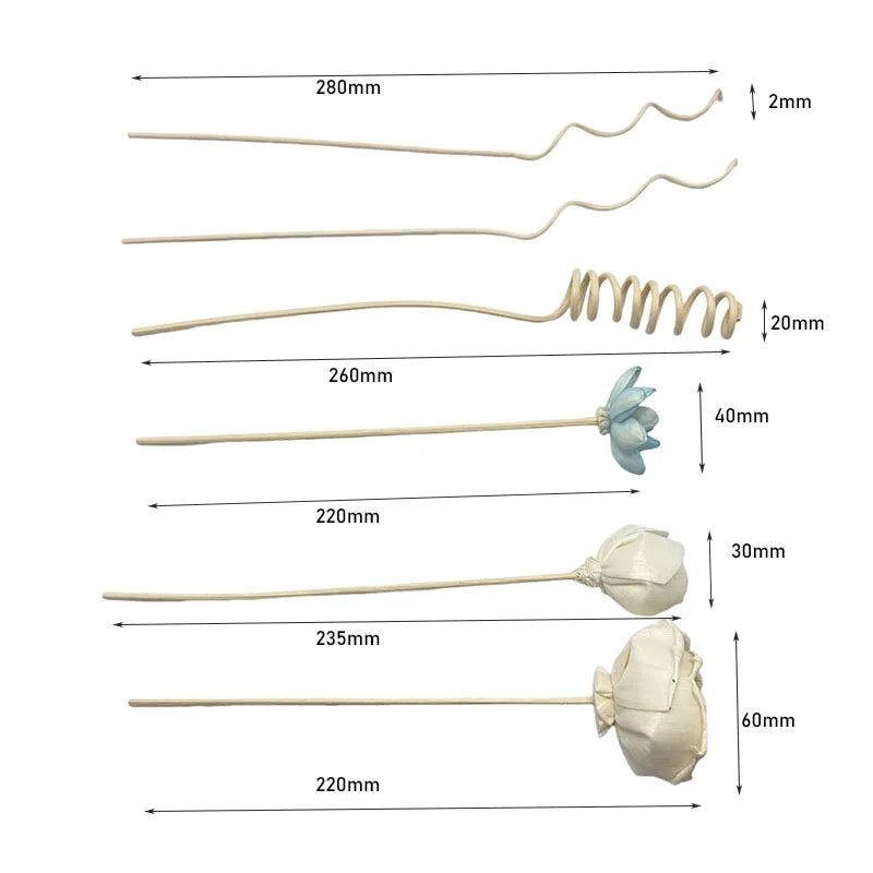 Artificial Hydrangea Flower Rattan Sticks Fireless Fragrances Reed Essential Oil Diffuser Stick DIY Ornaments Home Decor