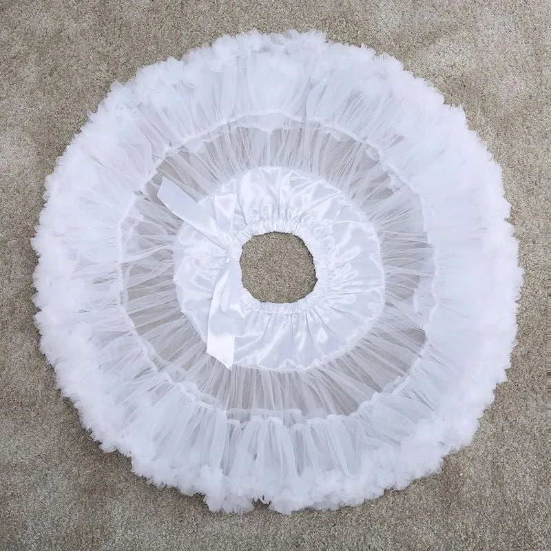 Crinoline Inner Bustle Cosplay Tutu Puffy Women Flower Style Lolita Fluffy Petticoats Cancan Skirt Under Wedding Dress