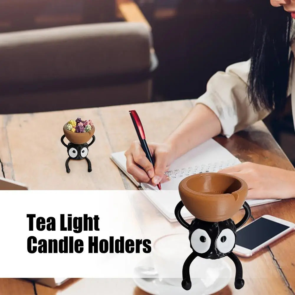 Cute Candlestick Holders Tea Light Candle Holder Briquette 3D Printed Candlestick Stand Candle Holder Small Candle Holder