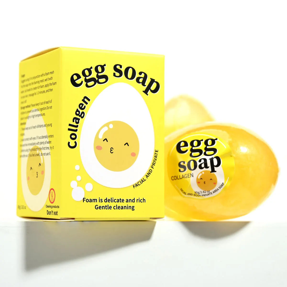 Natural Collagen Egg Soap 80g Wholesale Collagen Bath Soap Bar Cleaning Hydrating Moisturizing Soap