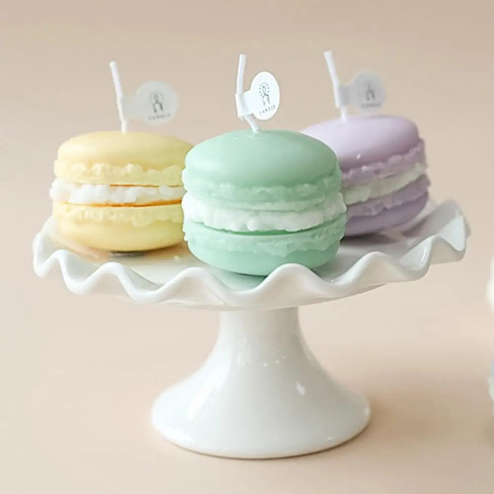 Decorative Scented Candle Nice-looking Bright Color Macaron Shape Aromatherapy Candles Shooting Props