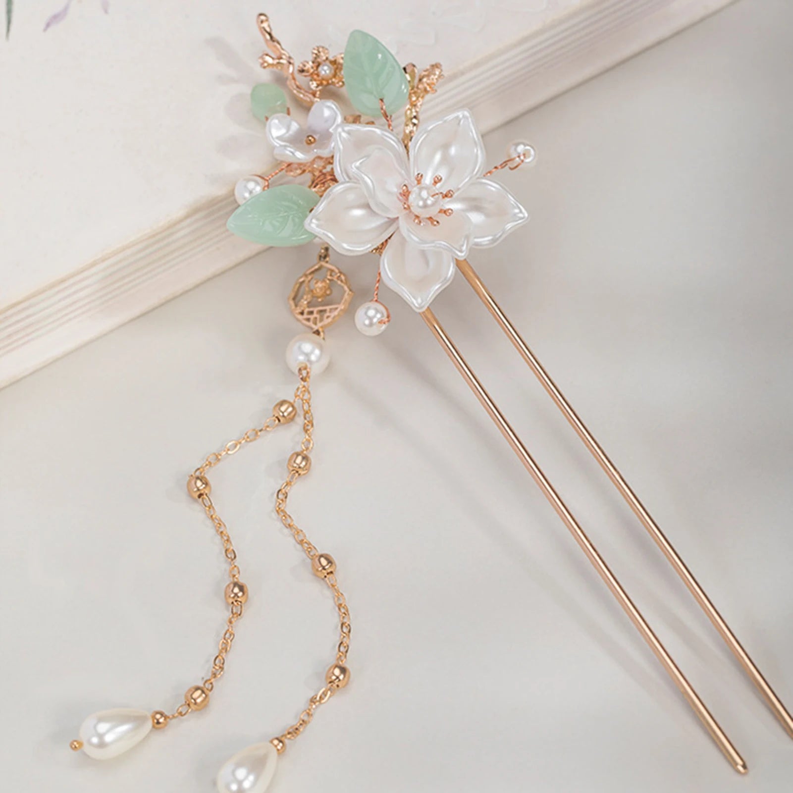 Pearl Rhinestone Flower Hairpins Wedding Hair Accessories Pearl Hairpins Flower Bridal Hair Pins Hair Ornaments Hair Stick