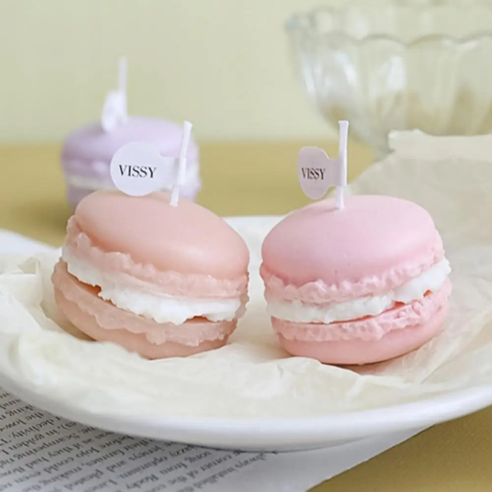 Decorative Scented Candle Nice-looking Bright Color Macaron Shape Aromatherapy Candles Shooting Props