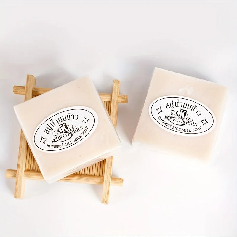 Original Milk Rice Soap Essential Oil Soap Bath Handmade Soap Deep Cleansing Skin 60g(2.12oz)-2 pcs