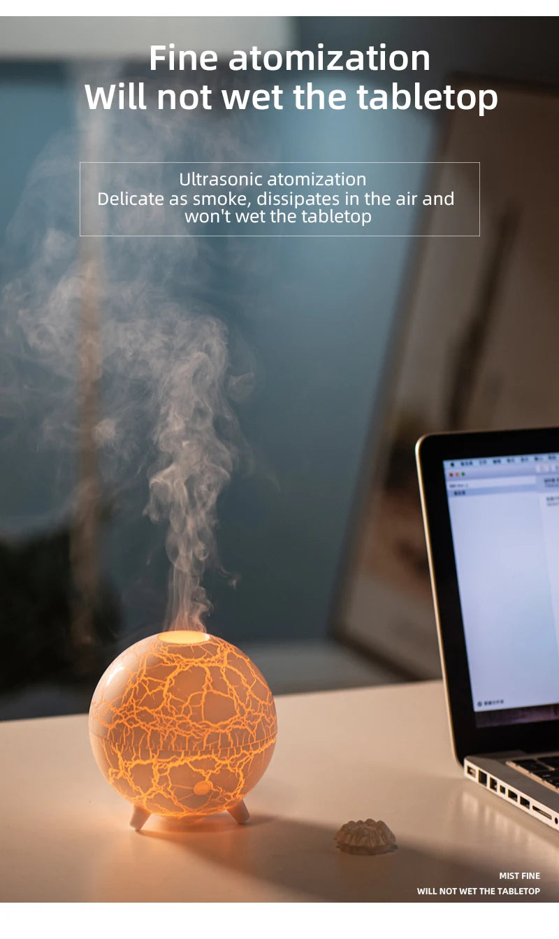 Flame Volcano Diffuser For Essential RGB Oils Table Lamp Night Lights Large Capacity Aromatherapy Air Humidifier Office Bedroom
