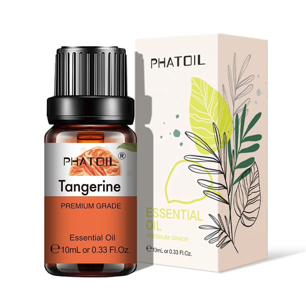 PHATOIL 10ml Natural Essential Oils for Diffuser Aromatherapy Lavender Vanilla Lemon Rose Lemongrass Essential Oil DIY Soap