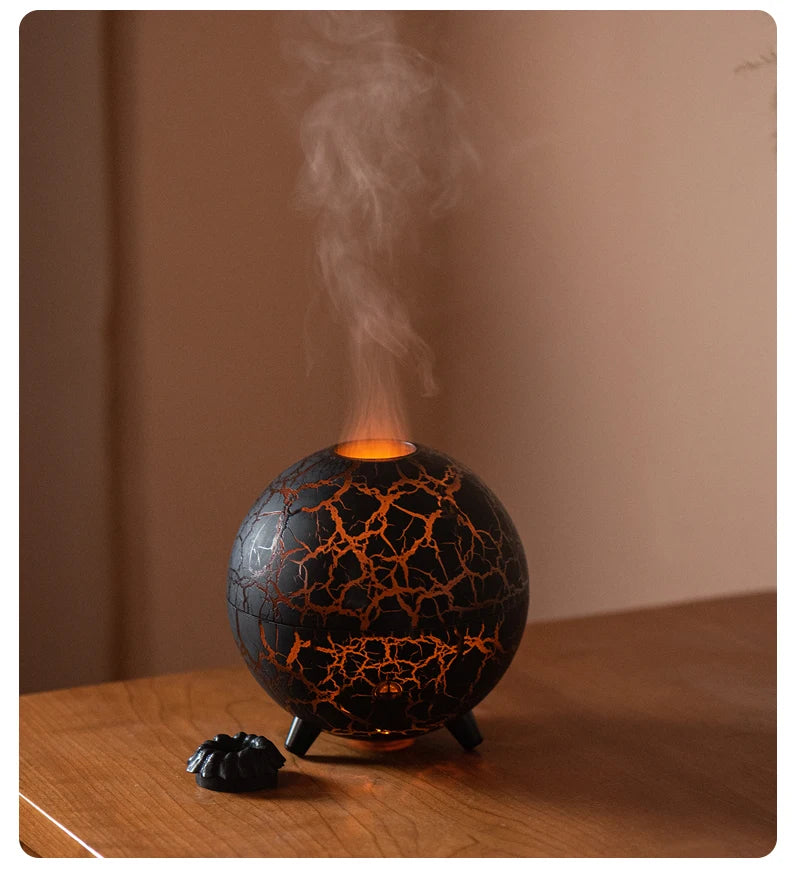 Flame Volcano Diffuser For Essential RGB Oils Table Lamp Night Lights Large Capacity Aromatherapy Air Humidifier Office Bedroom