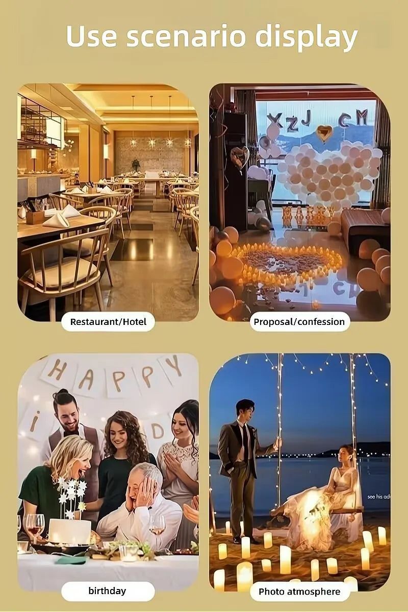 led rocking simulation glass electronic candle light Christmas wedding birthday romantic atmosphere candle decoration