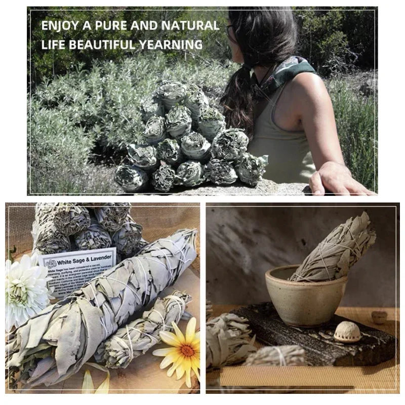 Incense White Sage Bundle Smudge Sticks Home Purification Pure Leaf Purification Meditation Portable Energy Cleansing Bundles