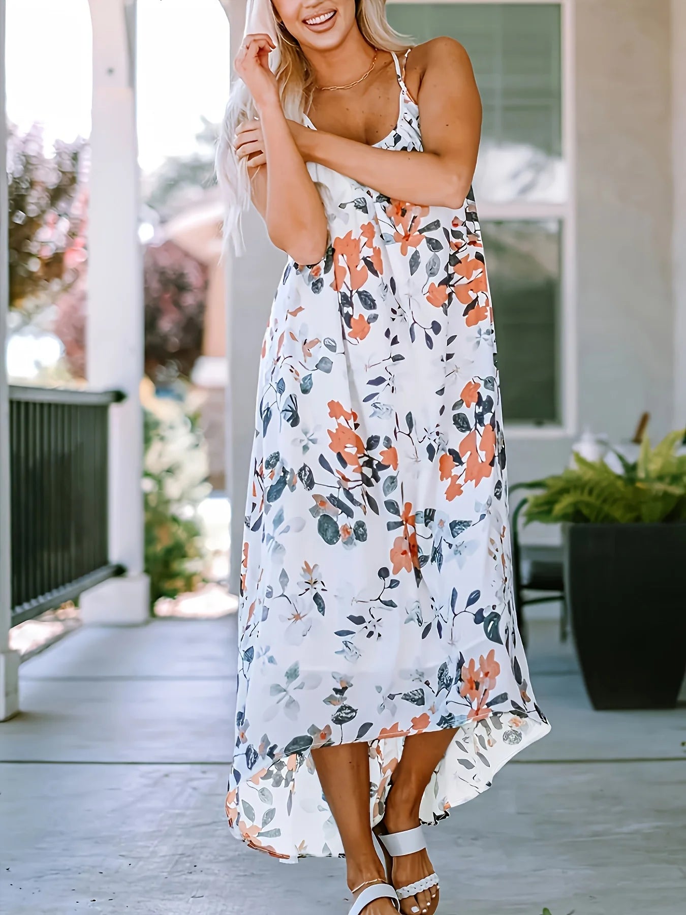 Women's Large Size Woven Summer Festival Printed Dress