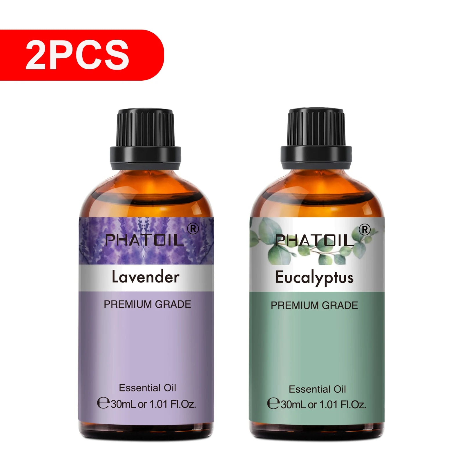 PHATOIL 30ml Lavender Lemon Eucalyptus Sandalwood Bergamot Aromatherapy Essential Oil For Diffuser,Candle Making,DIY Soap & Bomb
