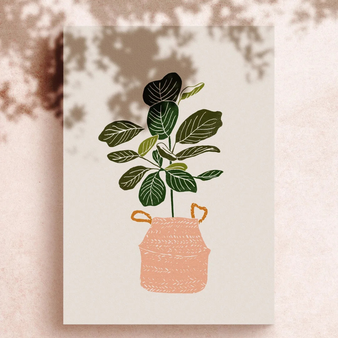 Boho Botanical Print, Fiddle Leaf Fig Printable Wall Art, Boho Prints, Nursery wall decor, House Plant Lover Wall Decor, Digital