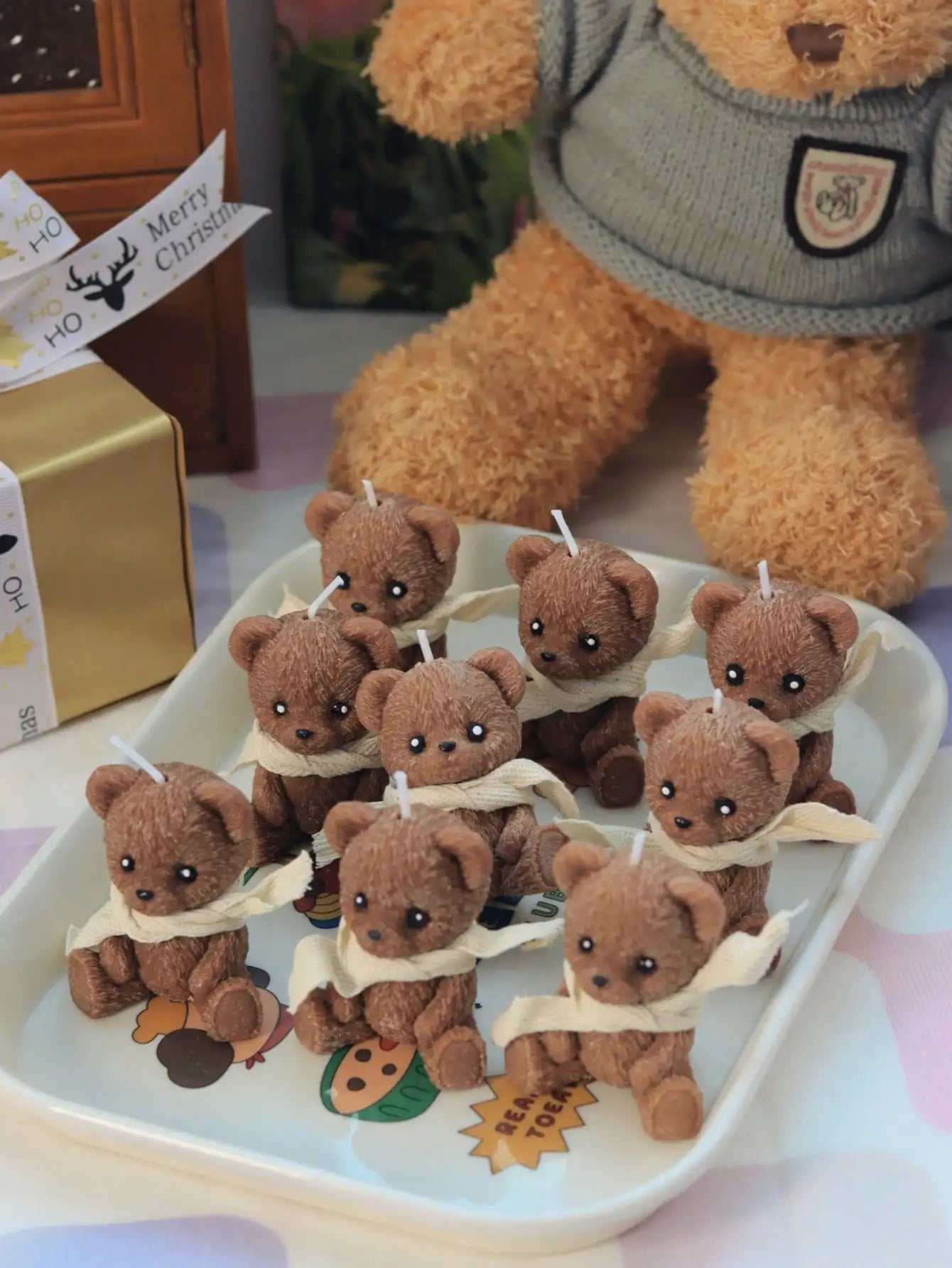 1/2pcs Scented Candle Simulation Teddy Bear Shape Fragrance Cute Souvenir Gift Atmosphere Creative Handmade High-end Bear Candle