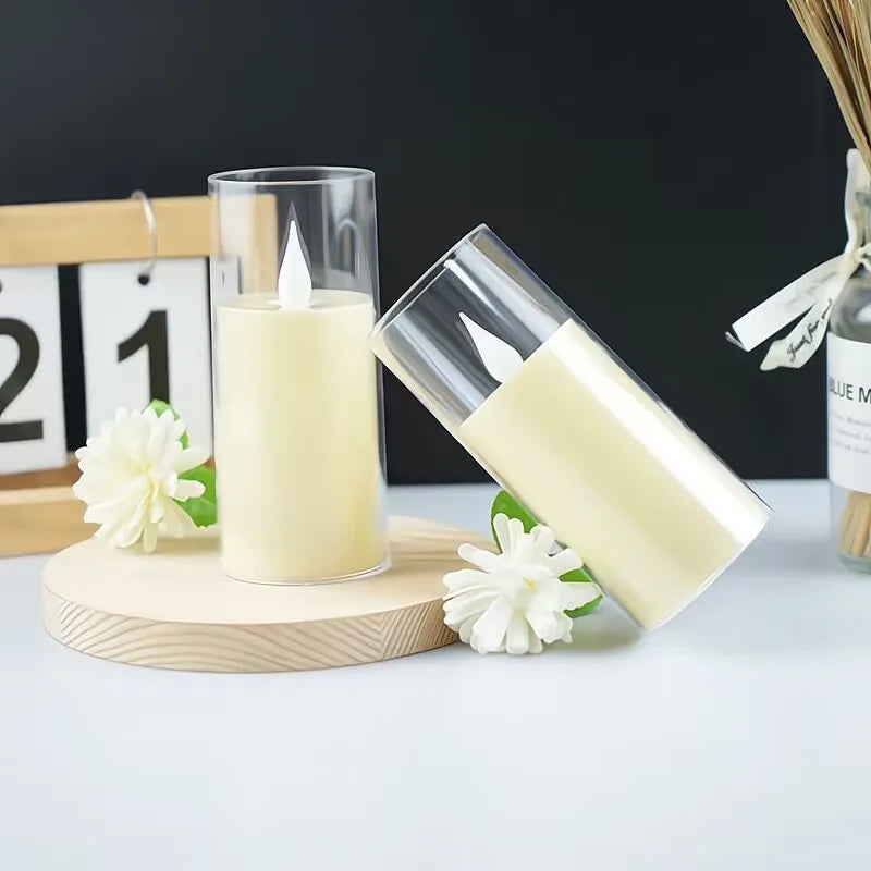 led rocking simulation glass electronic candle light Christmas wedding birthday romantic atmosphere candle decoration